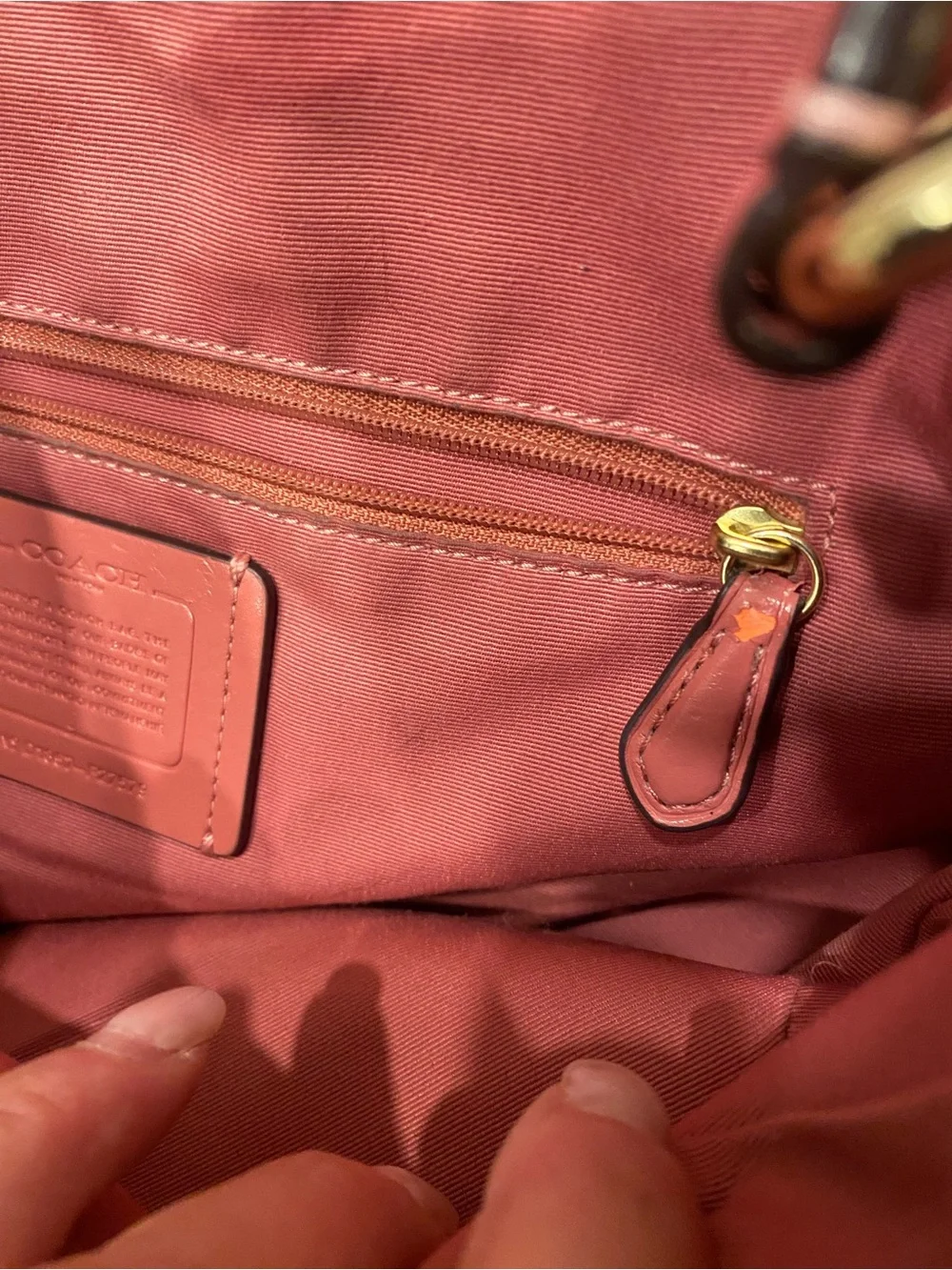 Coach Pink and Signature HandBag Purse - Picture 3 of 8